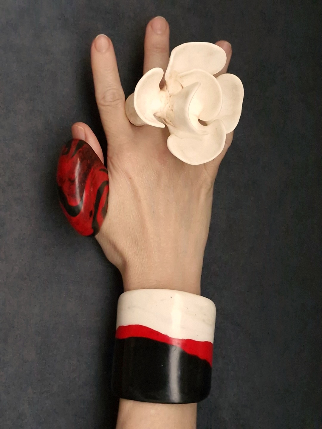 Vegan Ivory Flower Ring - Size 6 - Image 6