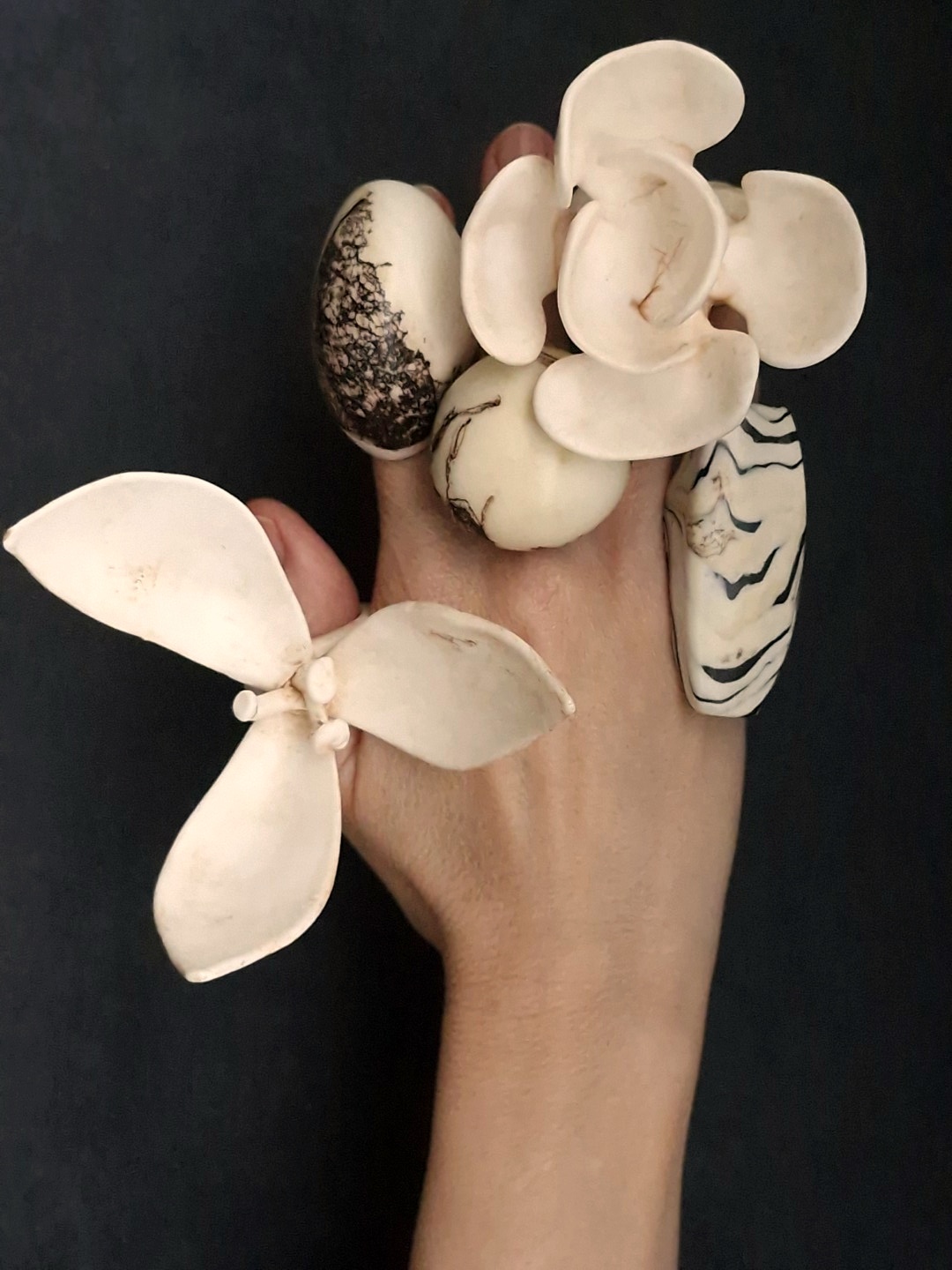 Vegan Ivory Flower Ring - Size 6 - Image 7