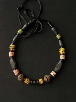 Black, Yellow & Orange Necklace (Adjustable Length)