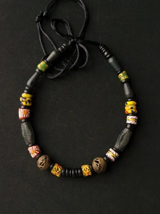 Black, Yellow & Orange Necklace (Adjustable Length)