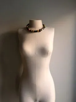 Alternative view of Black, Yellow & Orange Necklace (Adjustable Length)