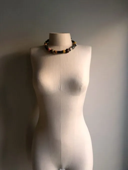 Black, Yellow & Orange Necklace (Adjustable Length) - Image 2