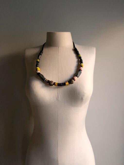 Black, Yellow & Orange Necklace (Adjustable Length) - Image 3