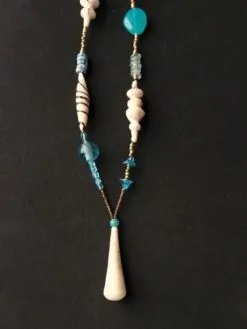 Blue & White Necklace with Pendant