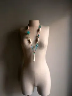 Alternative view of Blue & White Necklace with Pendant