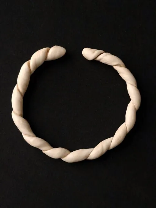 Vegan Ivory Twisted Collar Necklace - Adjustable Size - Image 2