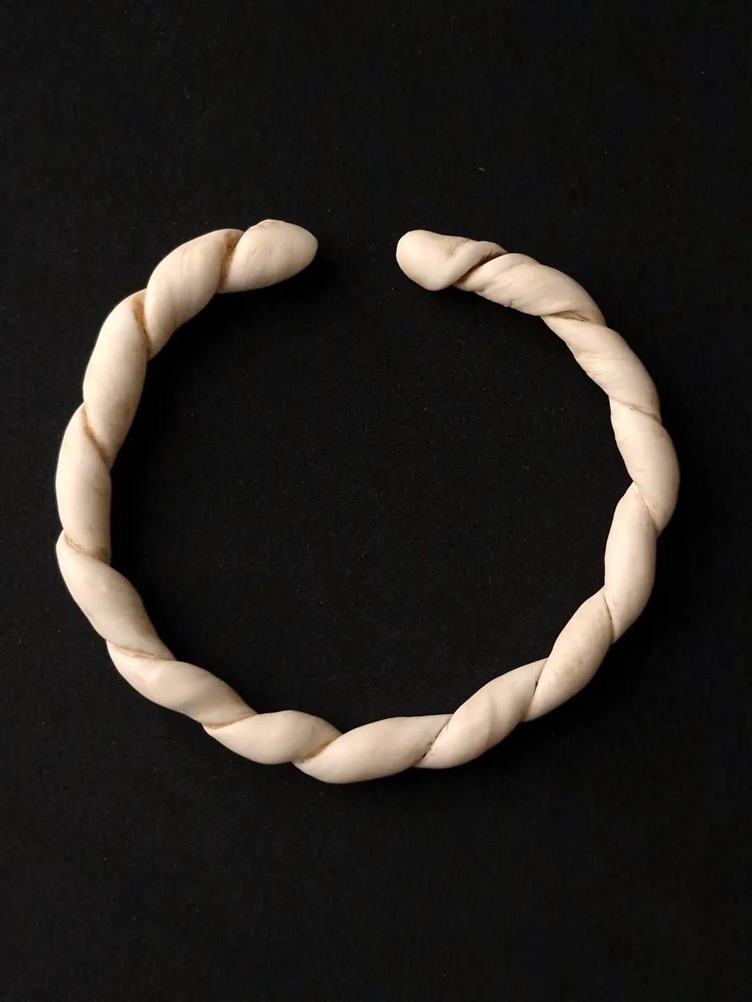 Vegan Ivory Twisted Collar Necklace - Adjustable Size - Image 2