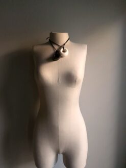 Alternative view of Black & Vegan Ivory Necklace Pair (Adjustable Length)