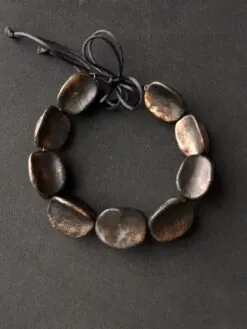 Black with Gold Sheen Pod Necklace (Adjustable Length)