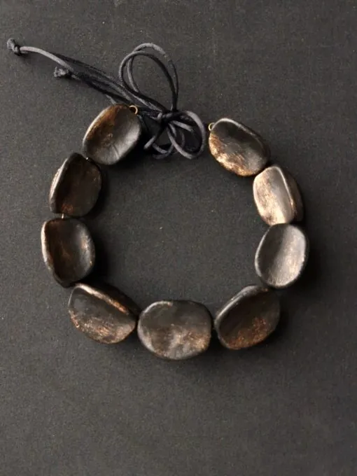Black with Gold Sheen Pod Necklace (Adjustable Length)