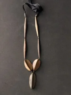 Black with Gold Sheen Necklace (Adjustable Length)