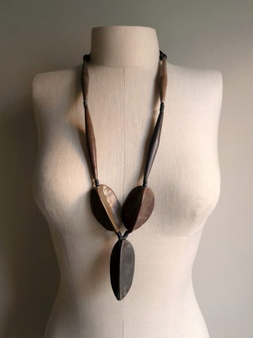 Black with Gold Sheen Necklace (Adjustable Length) - Image 4
