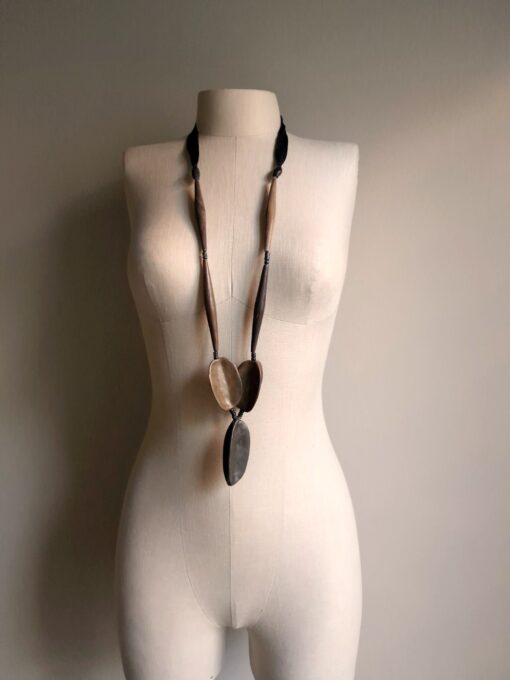 Black with Gold Sheen Necklace (Adjustable Length) - Image 5