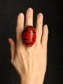 Alternative view of Red & Black Ring - Size 9