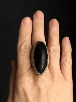 Black & Vegan Ivory Ring - Size 6.5