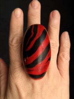 Red & Black Ring - Size 7