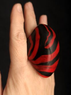 Alternative view of Red & Black Ring - Size 7