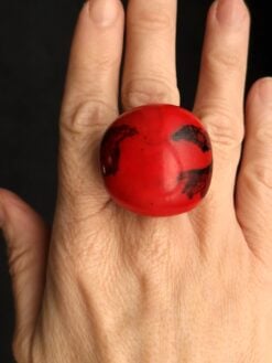 Red & Black Ring - Size 7.5