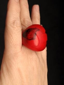 Alternative view of Red & Black Ring - Size 7.5