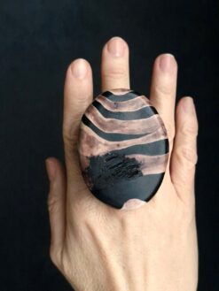 Alternative view of Brown & Black Ring - Size 9.5