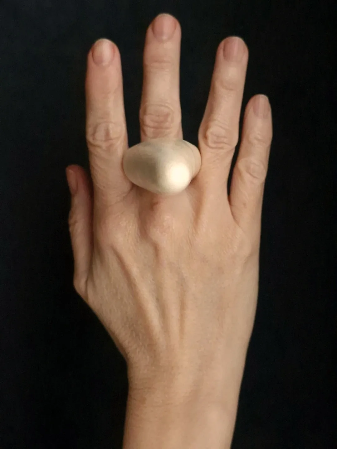 Vegan Ivory Sculptured Ring - Size 7.5 - Image 2