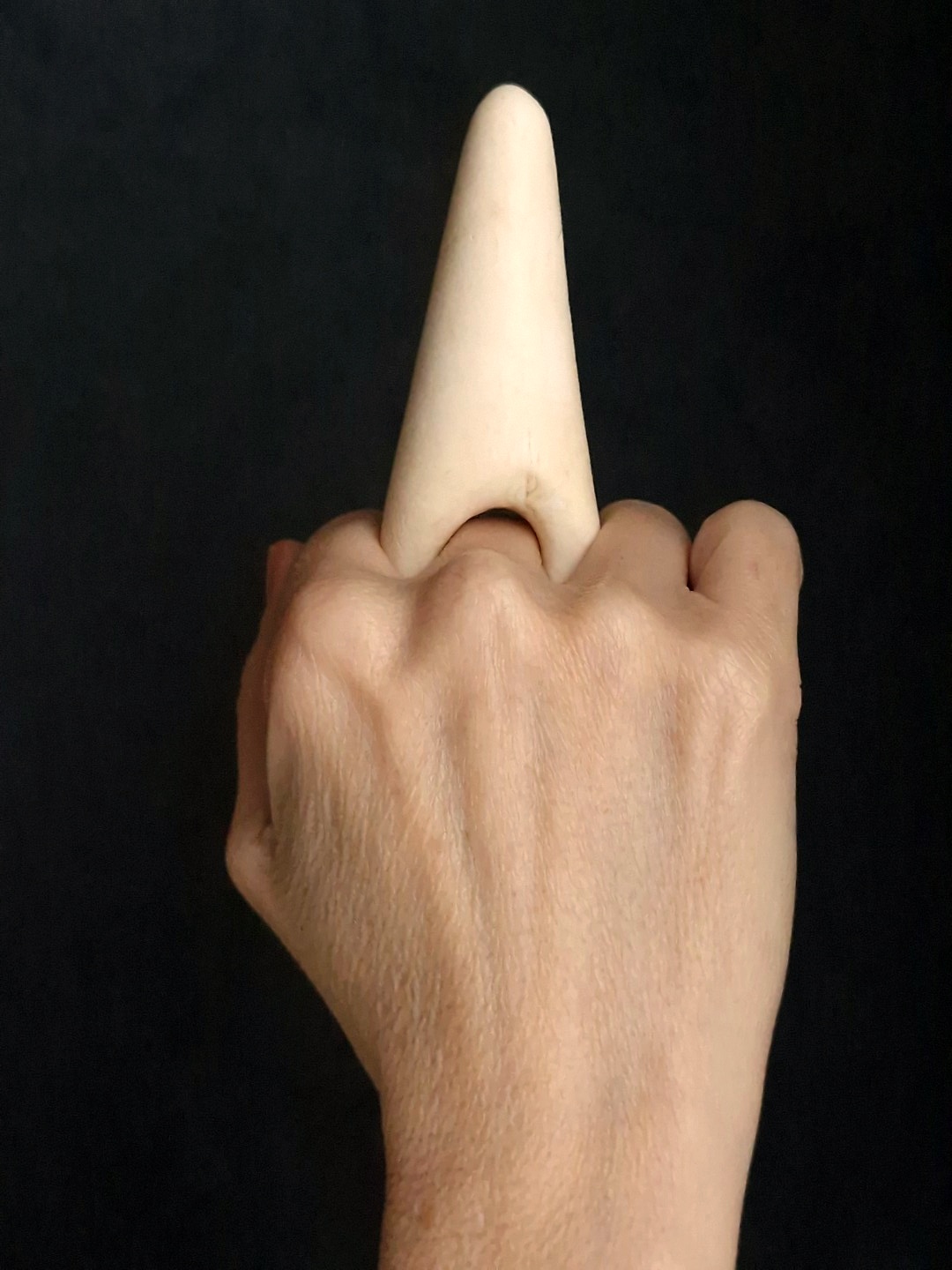 Vegan Ivory Sculptured Ring - Size 7.5 - Image 3