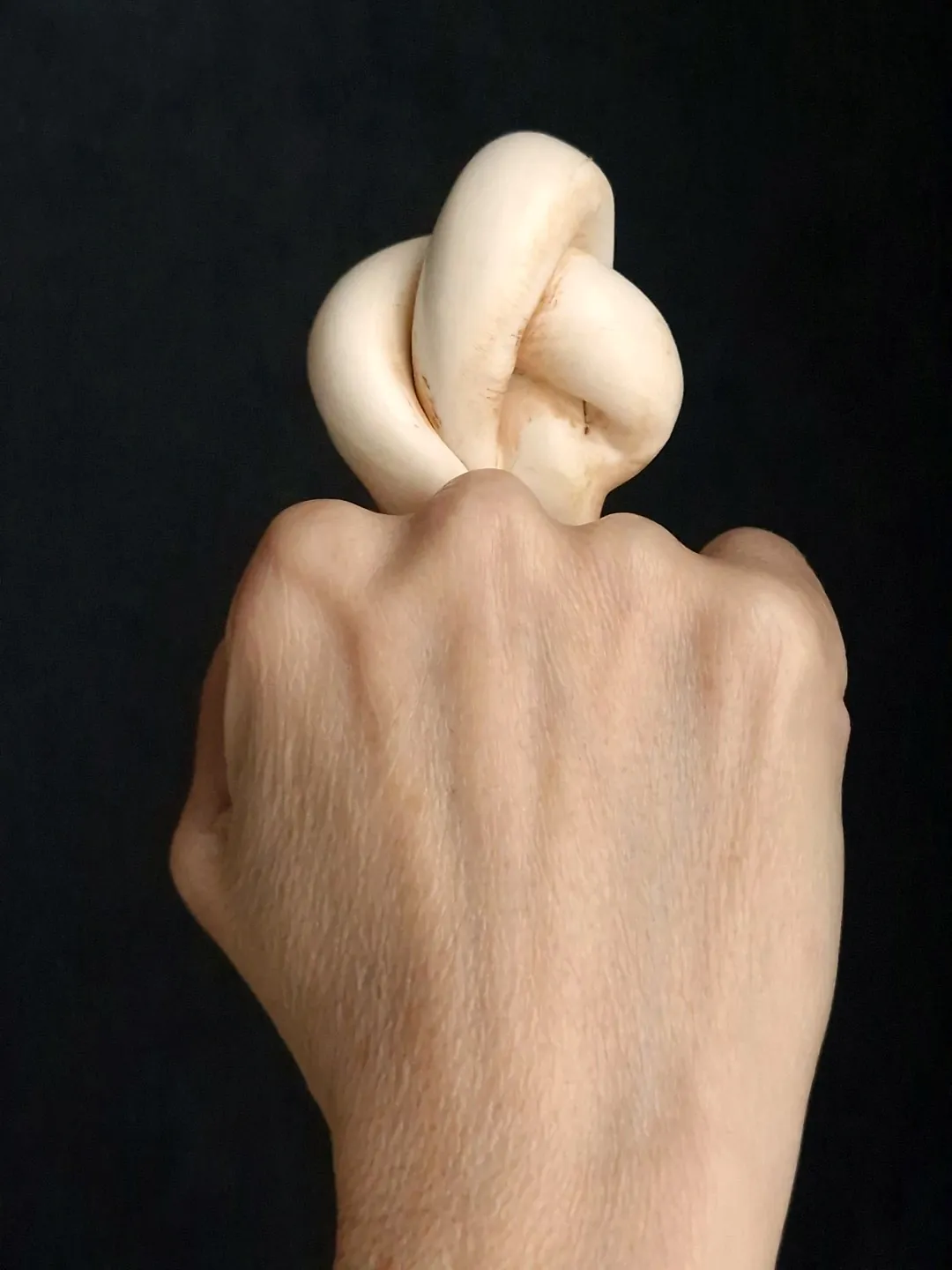 Vegan Ivory Sculptured Ring - Size 8.5