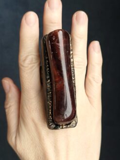 Alternative view of Red Tiger's Eye Ring - Size 7