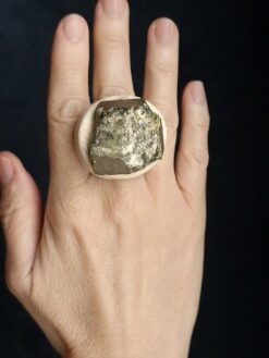 Pyrite Stone Ring - Size 7