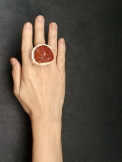 Alternative view of Carnelian Ring - Size 8