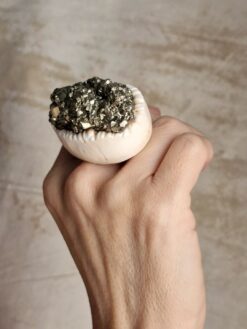 Pyrite Stone Ring - Size 7