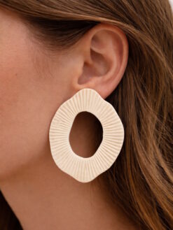 Vegan Ivory Pierced Earrings