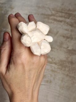 Alternative view of Vegan Ivory Flower Ring - Size 6