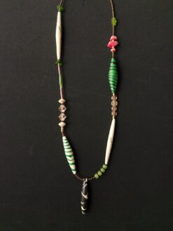 Pink, Green, Black & White Necklace