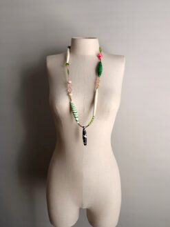 Alternative view of Pink, Green, Black & White Necklace