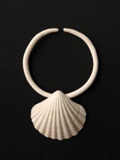 Alternative view of Vegan Ivory Collar Necklace with Faux Shell - Adjustable Size
