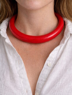 Red Collar Necklace - Size Large