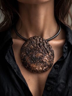 Black with Gold Sheen Collar Necklace - Adjustable Size