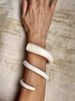 Vegan Ivory Snake Cuff - Size M - L