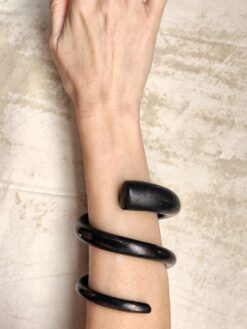 Black with Gold Sheen Snake Cuff - Size M