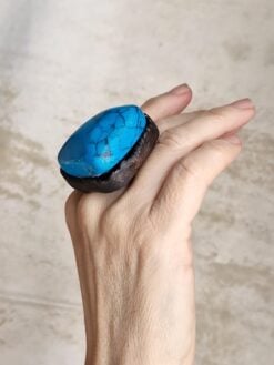 Alternative view of Blue Aventurine Ring - Size 8.5