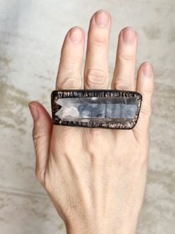 Rock Crystal Pointer Stone Ring Size 7.5