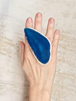 Alternative view of Blue Sliced Agate Ring - Size 9.5