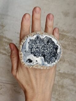 Silver Aura Quartz Ring - Size 8