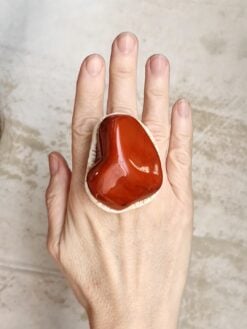 Alternative view of Red Jasper Stone Ring - Size 8