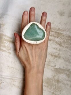 Alternative view of Green Aventurine Ring - Size 12