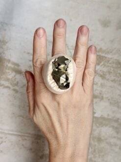 Pyrite Stone Ring Size 11