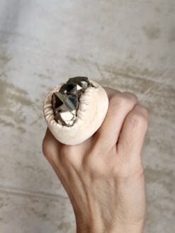 Alternative view of Pyrite Stone Ring Size 11