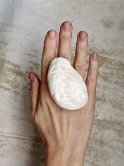 Vegan Ivory Sculptured Ring - Size 11