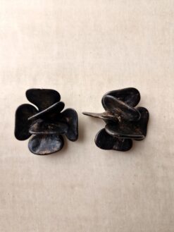 Alternative view of Black with Gold Sheen Pierced Earrings